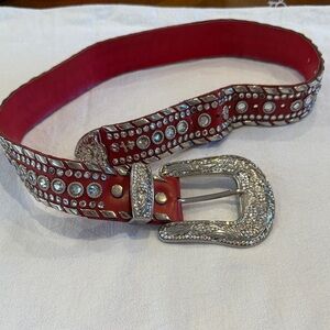 Kippys Red and Silver Rhinestone Belt